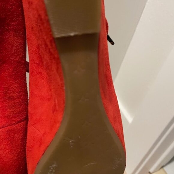 Johnston & Murphy Red Wedge Sandals Ankle Strap - Picture 4 of 4